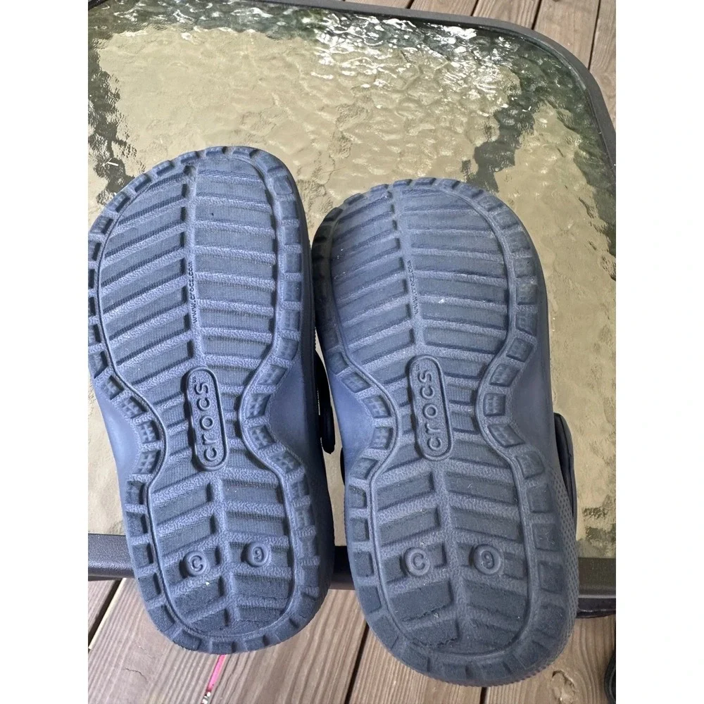 Crocs Kids Classic Lined Clog‎ Paw Patrol Navy Blue Fuzzy Warm Shoes C9